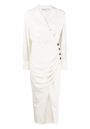 Self-Portrait wrap-style V-neck dress - Neutrals