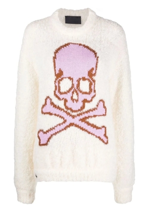 Philipp Plein Skull&Bones knitted jumper - Neutrals