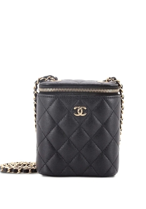 CHANEL Pre-Owned Vertical Classic Vanity Case with Chain Quilted Caviar Mini shoulder bag - Black