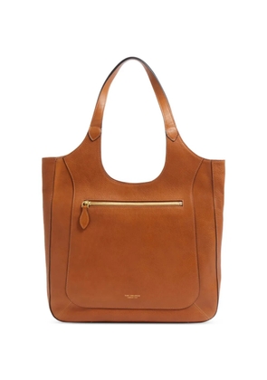 The Bridge Luce Soft zip-pocket leather shoulder bag - Brown