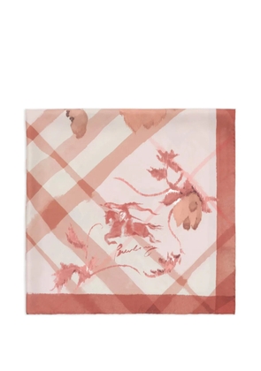 Burberry watercolour check silk scarf - Pink