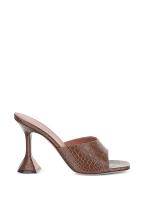 Amina Muaddi Lupita Slipper embossed mules - Brown