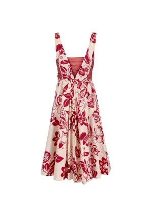 Moschino Pre-Owned midi flowered dress - Neutrals