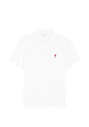 AMI Paris Ami de Coeur white polo shirt