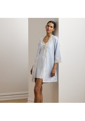 Lace-Trim Satin Robe