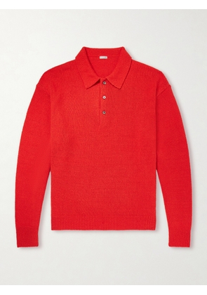A.PRESSE - Washed Silk Polo Shirt - Men - Red - 2
