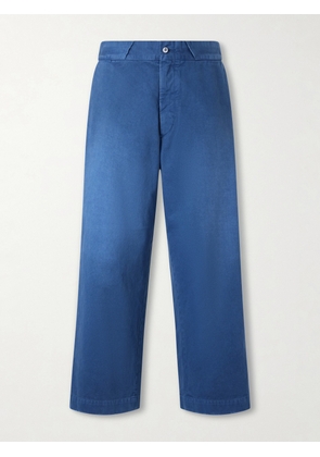 A.PRESSE - Straight-Leg Cotton-Twill Trousers - Men - Blue - 1