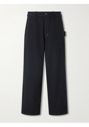 A.PRESSE - Vintage Wide-Leg Cotton, Hemp and Silk-Blend Canvas Trousers - Men - Black - 1