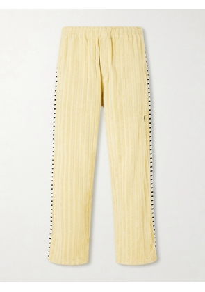 BODE - Croquet Ground Logo-Embroidered Cotton-Terry Sweatpants - Men - Yellow - S