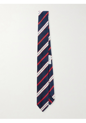 Thom Browne - 5cm Striped Silk and Cotton-Blend Jacquard Tie - Men - Blue
