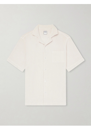 FEDELI - Camp-Collar Cotton-Terry Shirt - Men - White - M