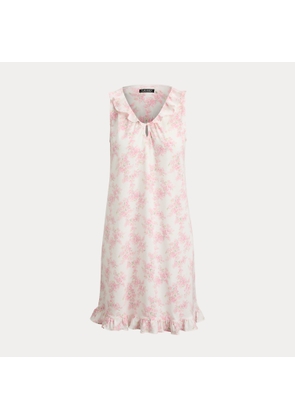 Floral Ruffle-Trim Jersey Nightgown