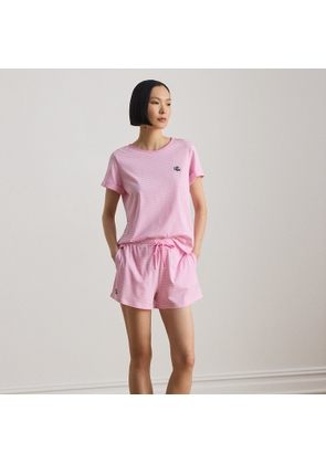 Striped Cotton-Blend Jersey Boxer PJ Set