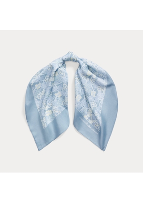 Floral Cotton-Silk Square Scarf