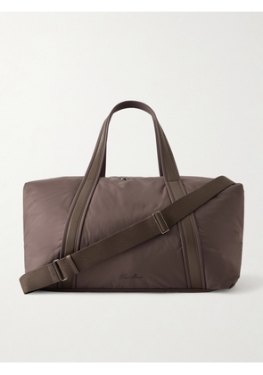 Loro Piana - Winch Leather-Trimmed Storm System® Shell Duffle Bag - Men - Brown