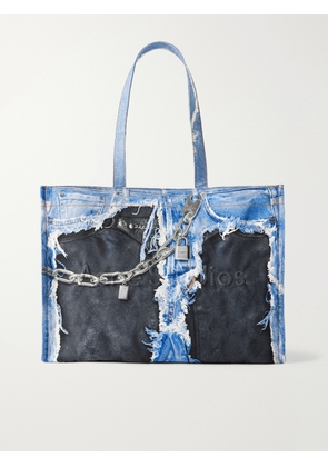 Acne Studios - Trompe L'oeil Organic Cotton Tote Bag - Men - Blue