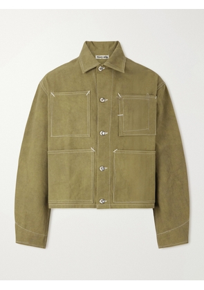 Story mfg. - Post Cropped Cotton-Canvas Jacket - Men - Green - S