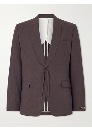 A Kind Of Guise - Shinji Shawl-Collar Linen Suit Jacket - Men - Brown - IT 46