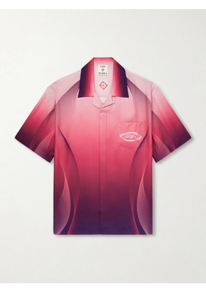 Casablanca - Aubergine Gradient Convertible-Collar Printed Silk-Twill Shirt - Men - Pink - S