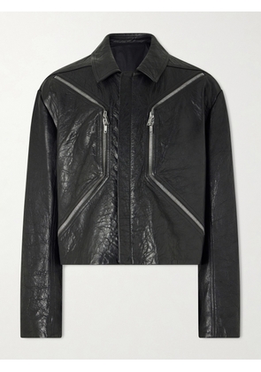Rick Owens - Temple Heizer Mac Textured-Leather Jacket - Men - Black - IT 48