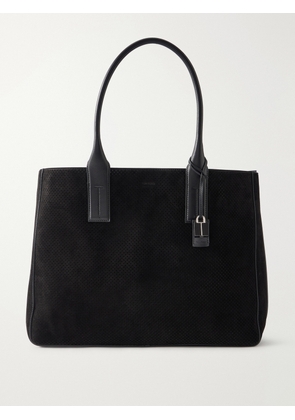 TOM FORD - Perforated Suede Tote Bag - Men - Black