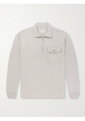 C.P. Company - Logo-Embroidered Cotton-Fleece Half-Zip Sweatshirt - Men - Gray - S