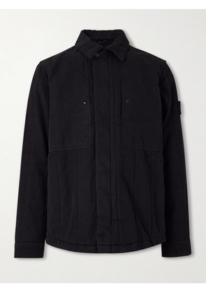 Stone Island - Ghost Appliquéd Cotton and Linen-Blend Overshirt - Men - Black - M