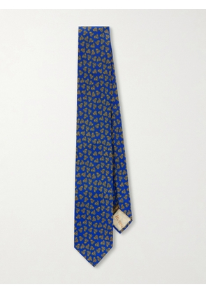 Rubinacci - 9cm Printed Silk-Twill Tie - Men - Blue