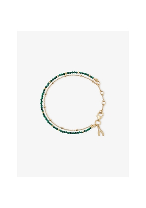 Womens Astley Clarke Fine Biography Wishbone 18ct Yellow Gold Vermeil and Malachite Bracelet