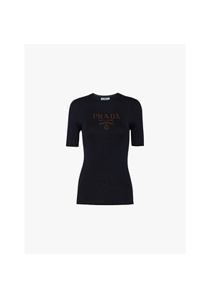 Womens Prada Branded Knitted Silk Top