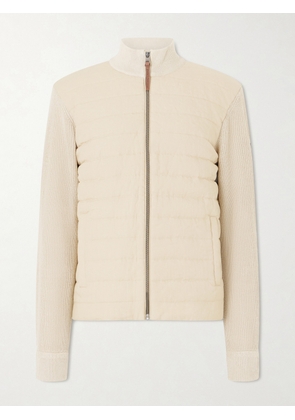 Polo Ralph Lauren - Logo-Appliquéd Quilted Linen Zip-Up Sweater - Men - Neutrals - S