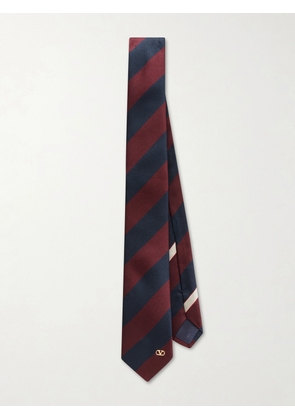 Valentino Garavani - 6cm Striped Silk-Jacquard Tie - Men - Red