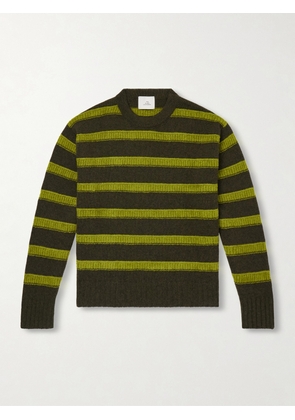 The Elder Statesman - Ridgeline Striped Cashmere-Blend Sweater - Men - Green - S