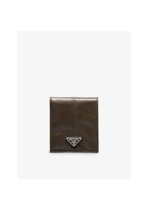 Mens Prada Brand-Plaque Leather Wallet