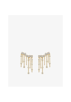 Womens Astley Clarke Asteri 14ct Yellow-Gold and 0.84ct Lab-Grown Diamond Chain Crawler Earrings