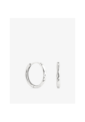 Womens Astrid & Miyu Molten Textured 18ct Yellow Gold-Plated Sterling-Silver Hoop Earrings