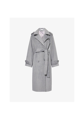 Womens 4th & Reckless Anderson Double-Breasted Belted Woven Coat