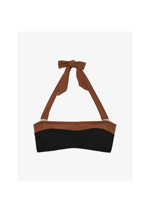 Womens Reiss Nala Contrast-Trim Bikini Top