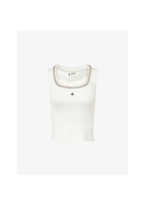 Womens 4th & Reckless Dixie Embellished-Neckline Knitted Top