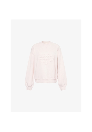 Womens The Couture Club Embossed-Branding Round-Neck Cotton-Blend Sweatshirt