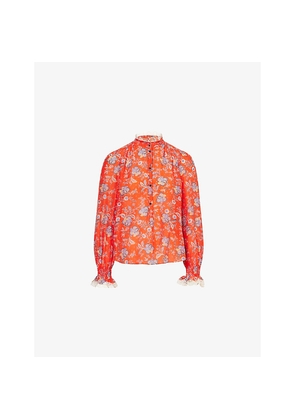 Womens Me And Em Paisley-Print Cotton and Silk-Blend Shirt