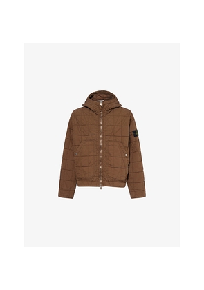 Mens Stone Island Tela Quilted-Tc Hooded Cotton-Blend Jacket
