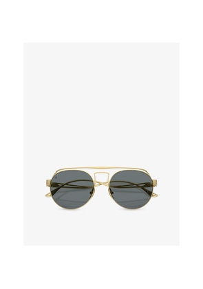 Ferrari Fh1025T Round-Frame Metal Sunglasses