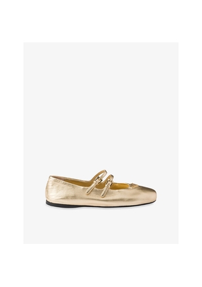 Womens Prada Mordoré Leather Ballerina Flats
