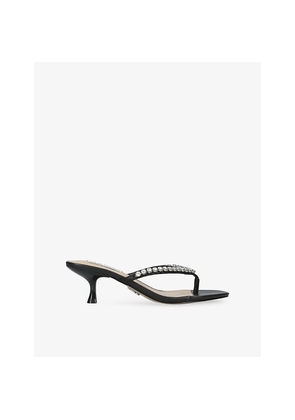 Womens Steve Madden Slater Heeled Faux-Leather Sandals