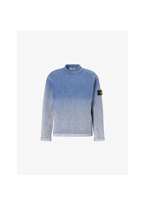 Mens Stone Island Degradé-Print Cotton-Chenille Jumper