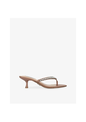 Womens Steve Madden Slater Heeled Faux-Leather Sandals