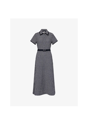 Womens Me And Em Belted Textured Woven Midi Dress