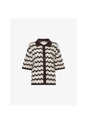 Womens 4th & Reckless Antonia Knitted Cotton-Blend Knitted Top