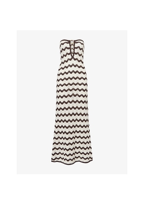 Womens 4th & Reckless Charley Wave Cotton-Blend Knit Midi Dress